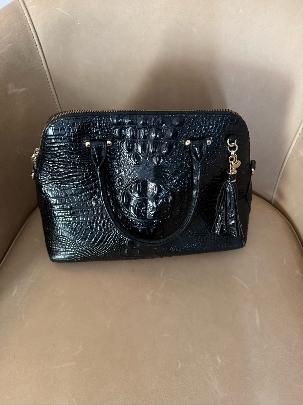 Black Croc Brahmin Handbag